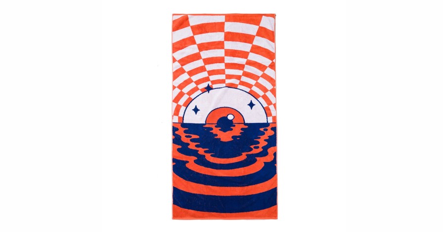 Garrett Leight Glco X Daniel Shepard Beach Towel Blue Orange Haushaltswaren