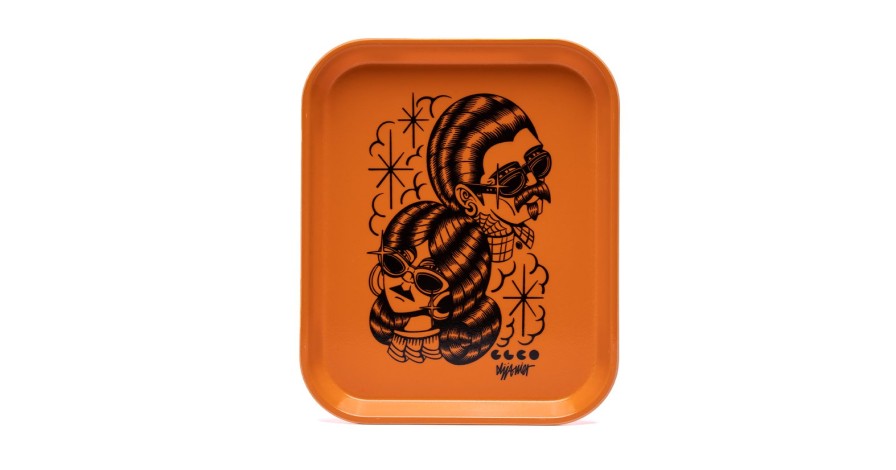 Garrett Leight Glco X Dj Javier Fiberglass Tray Orange Black Kleidung & Accessoires